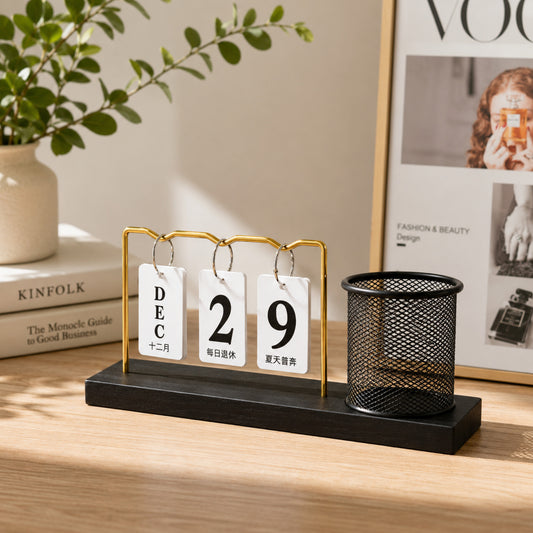 Desk Calendar and Pen Holder