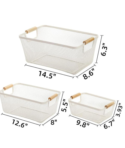 3pcs Mesh Storage Baskets