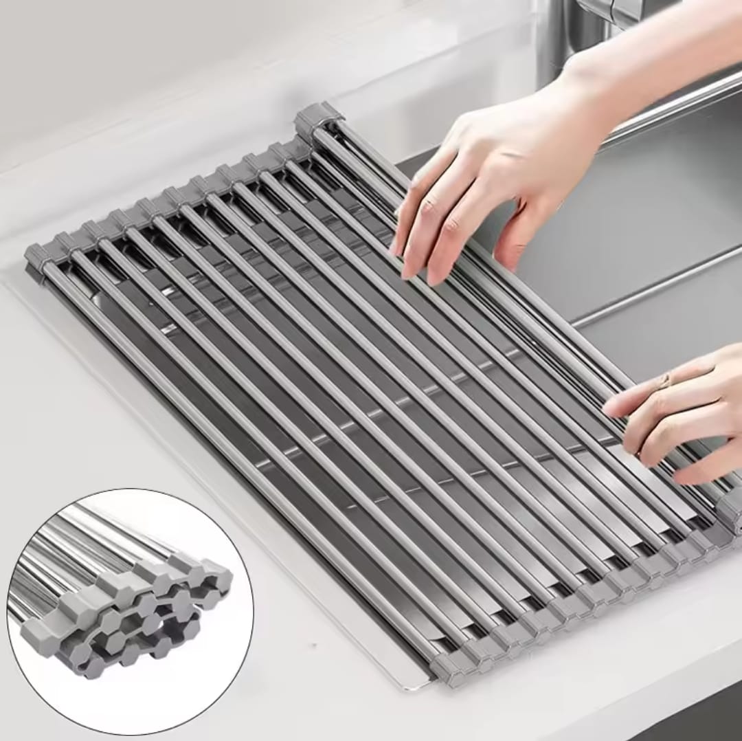 Stainless Steel Foldable Vegetable Fruit And Dish Drying Mat