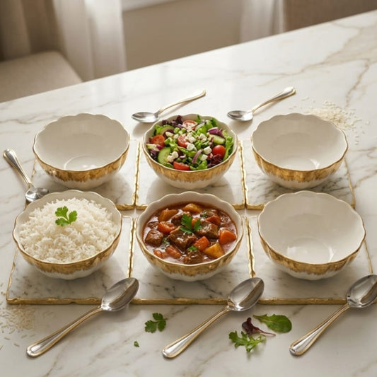Set of 6 Shell Round Soup Bowl