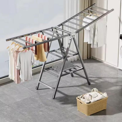 Grey Foldable Clothes Drying Rack