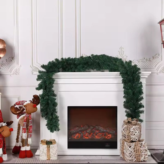 2.8M Green Christmas Garland Stairway Chimney Decoration