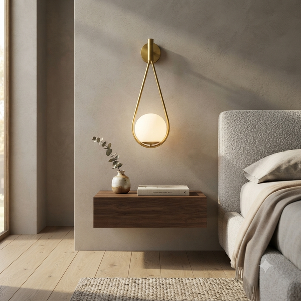 Teardrop Glass Accent Wall Light Golden Finish PL 1166 01 GO