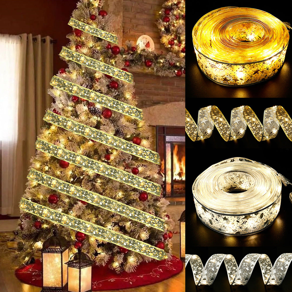 10M Christmas tree ribbon battery operated