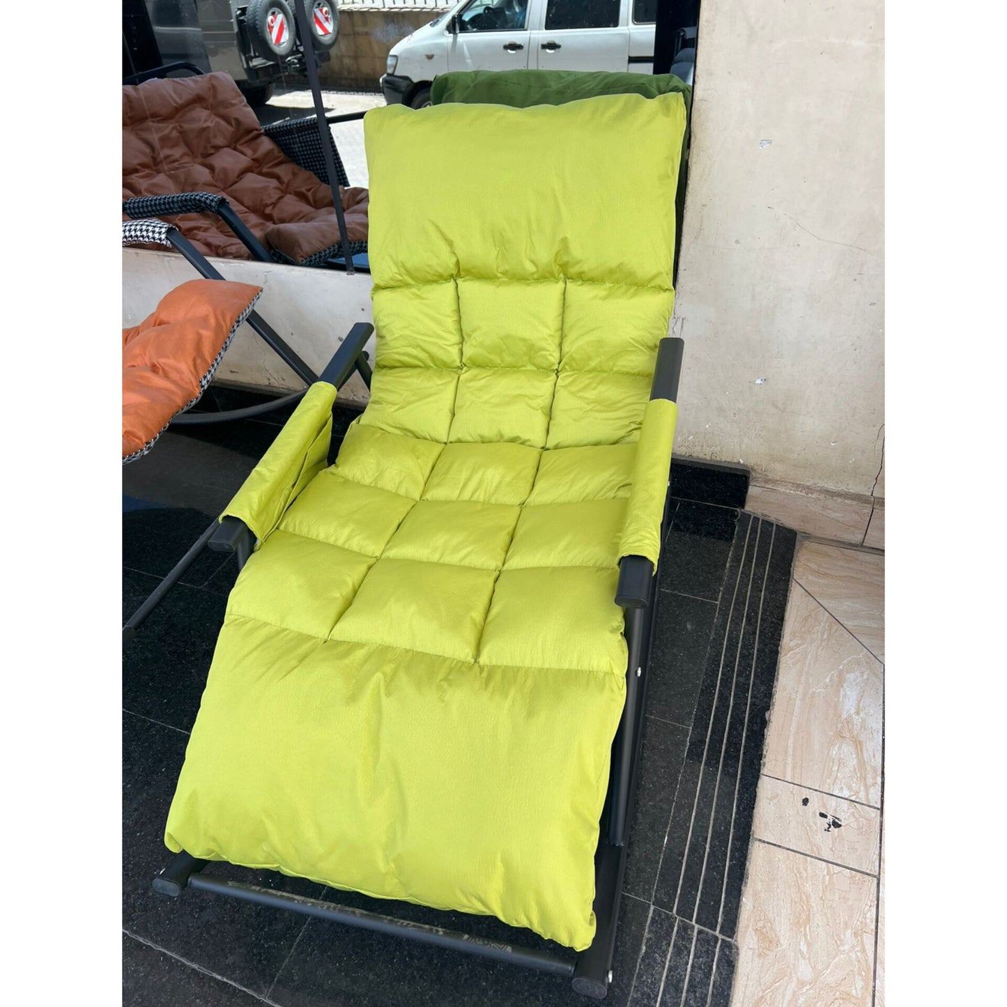 Adjustable Back Rocking Chair Grey