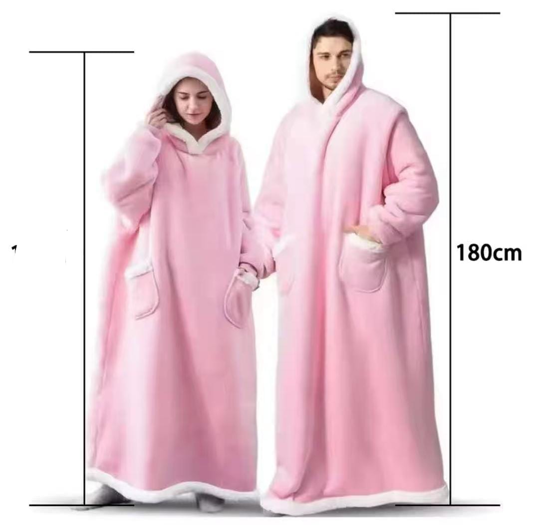 Wearable Winter Fleece Blanket Hoodie
