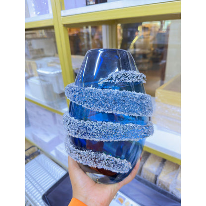 Blue glass vase