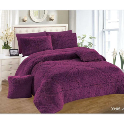 6pc velvet plush fluffy duvet