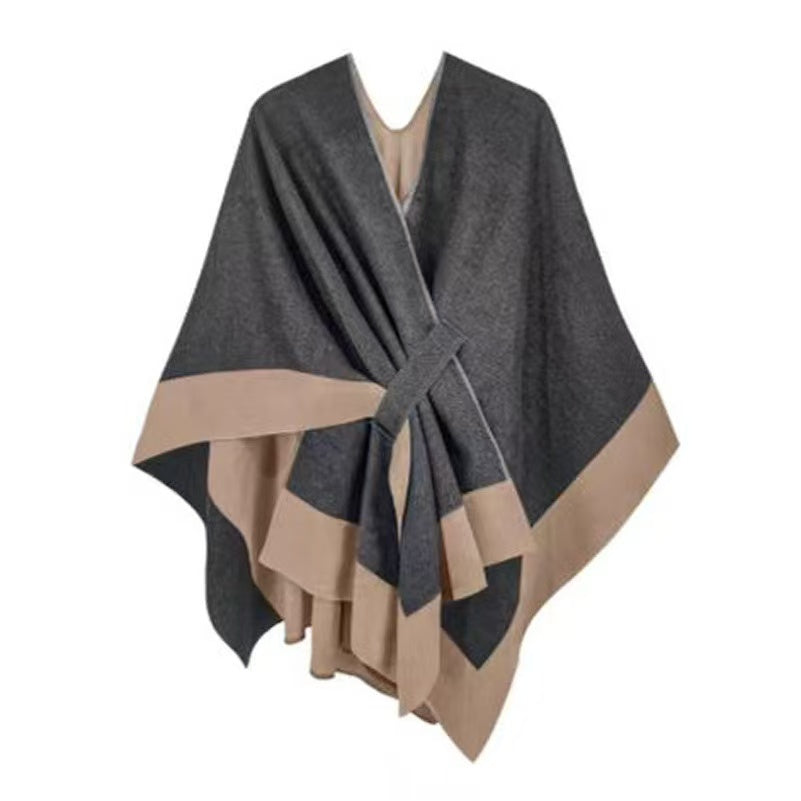 Double sided wrap up shawl winter  ponchos