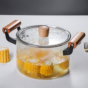 Borosilicate Glass Cookware with Wooden Handles