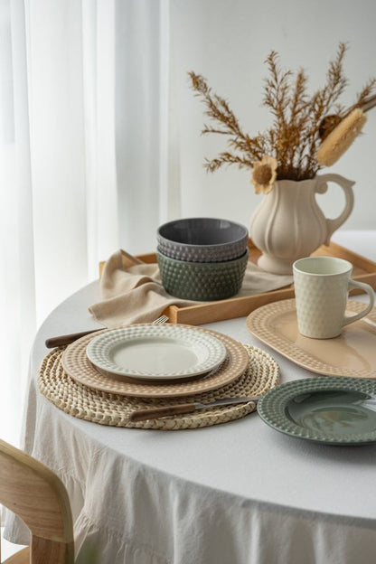 Green bowls,embossed bead
