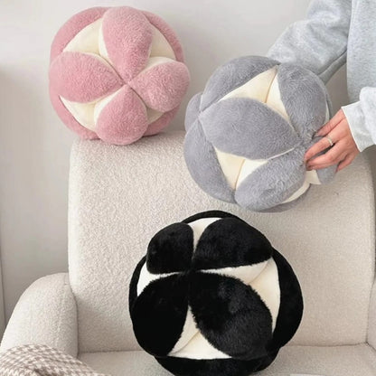 Round Fur Ball Throw Pillow
