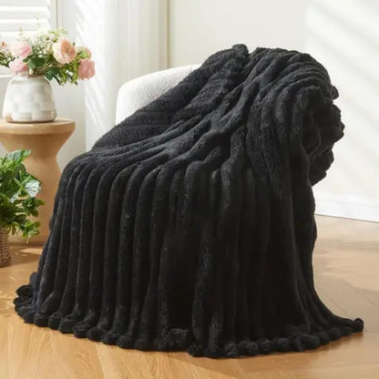 Soft plain winter throw blanket