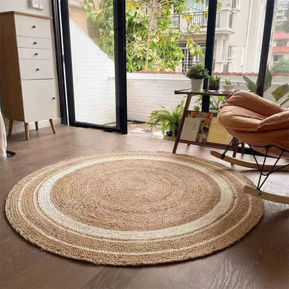 Round Natural Fiber Jute Area Rug