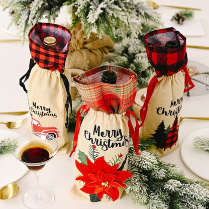 Christmas Themed Wine Bottle Cover