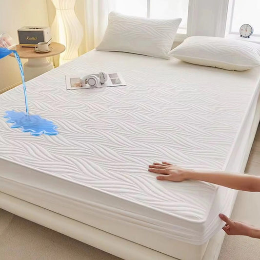 Hypoallergenic Waterproof Fitted Mattress Protector Set with Two Pillowcases