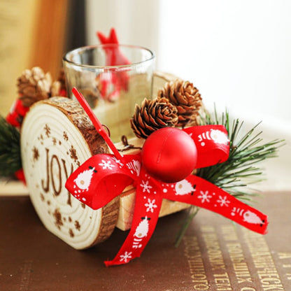 Wooden Candlestick Christmas Decoration