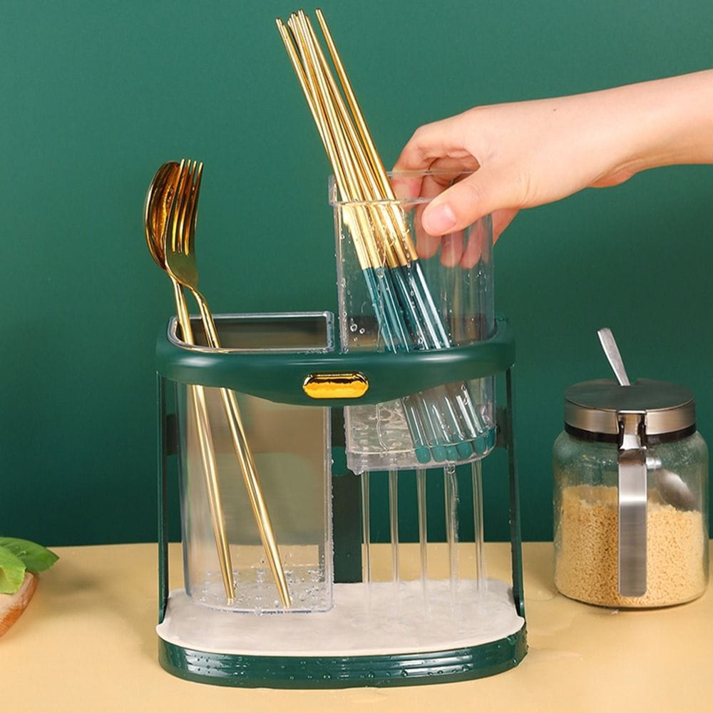 Double grid cutlery organizer