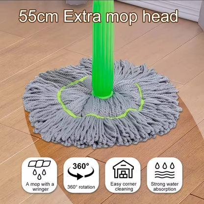 360 rotating self wringing bamboo twist mop