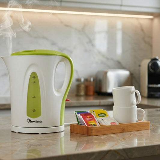 Ramtons Cordless Electric Kettle 1.7 Liters White and Green – RM/349