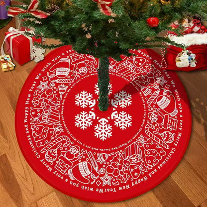 Red christmas tree skirt