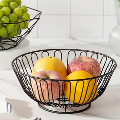 Round Metallic Fruit Basket