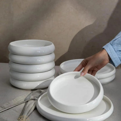 24pcs White Ceramic Dinner Set Gha