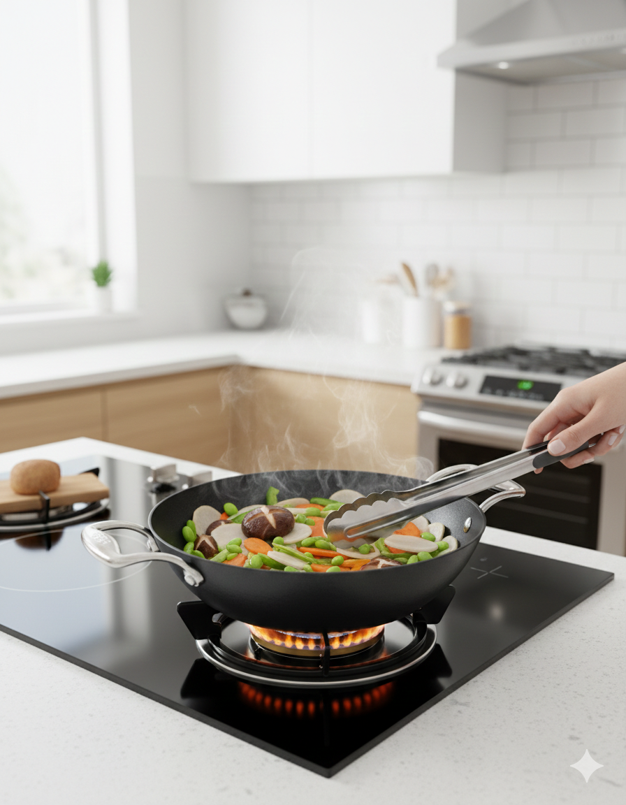 Black kadhai pan