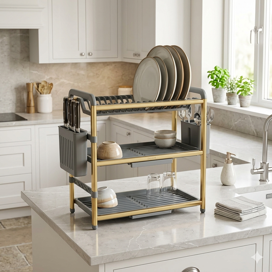 3 Tier Aluminium Dish Drying Rack