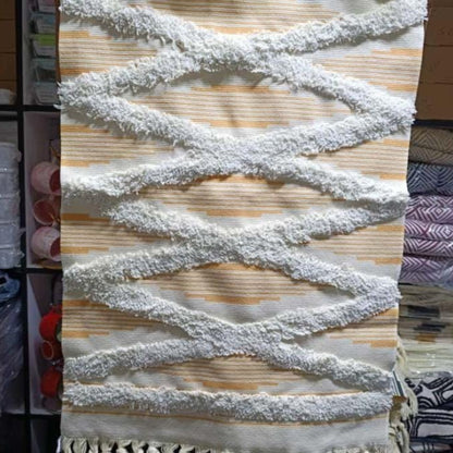 Bohemian Bedroom Rug with Tassels