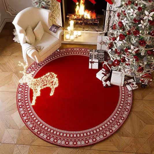 Anti-Slip circular Christmas carpet