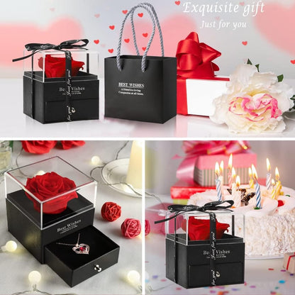 Red Rose Necklace with Gift Box