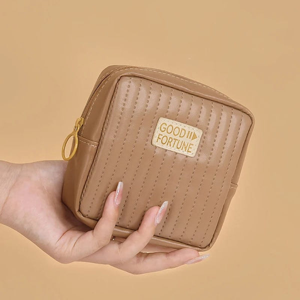 Candy Color Square Glossy Cosmetic Bag Makeup and Sanitary Organizer