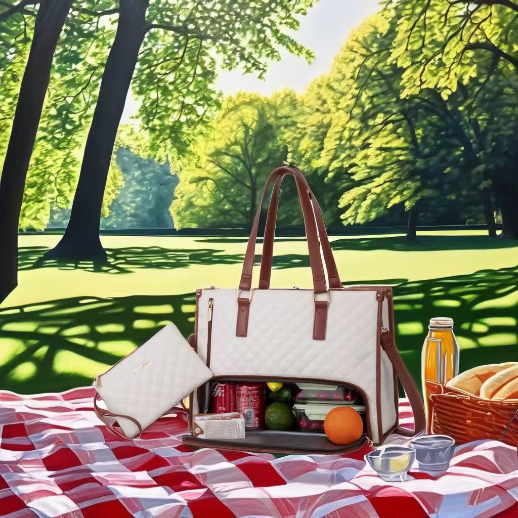15.6” Laptop Tote Bag with Insulated Lunch Compartment Gha