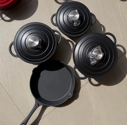7Pc Set  Raw Cast Iron Cookware Set