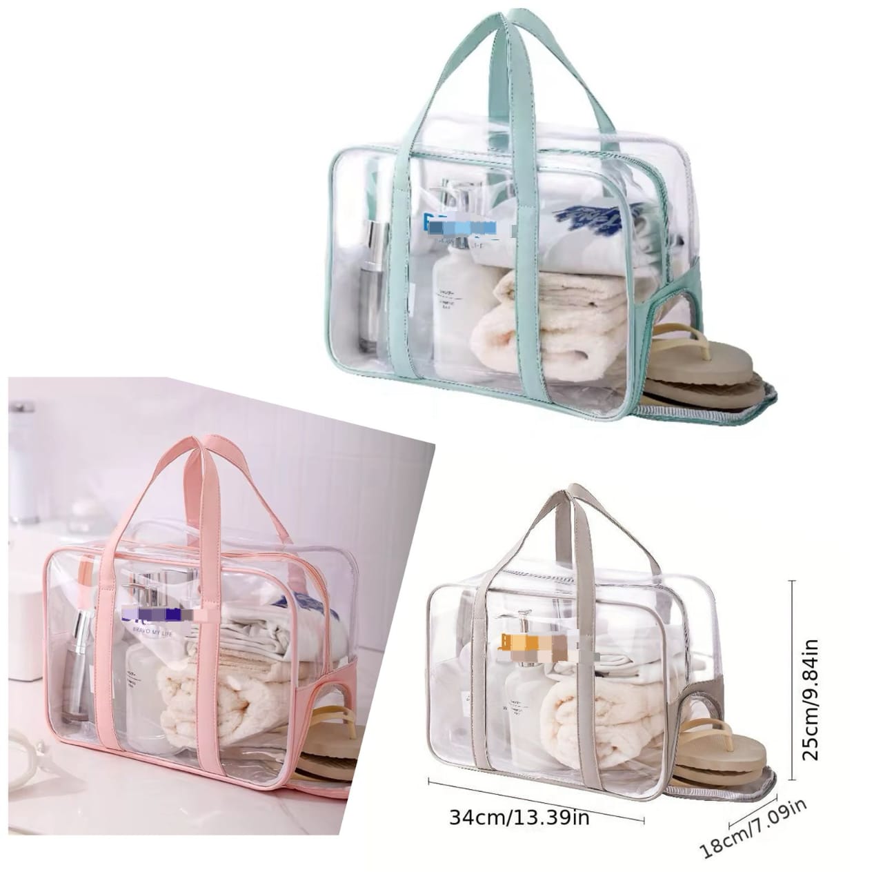 Beach wash bag swimming pool bag with shoe compartment
