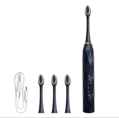 Electric rechargeable toothbrush with replacement heads