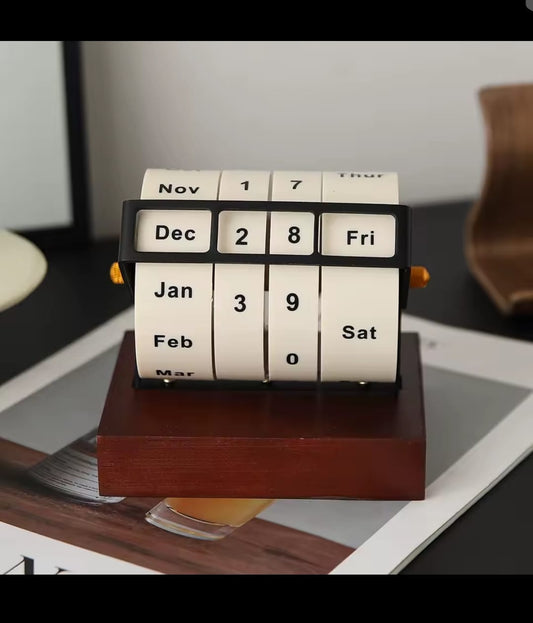 Rotating Perpetual Wooden Calendar