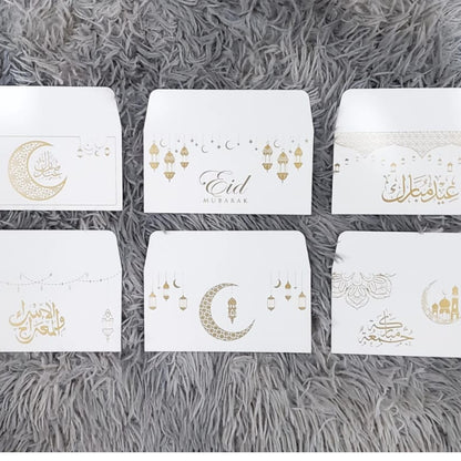 6Pcs Eid Mubarak Envelopes / Money Gift Card  holder