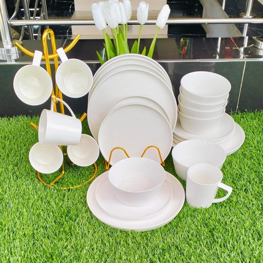 24pc White ceramic dinner set