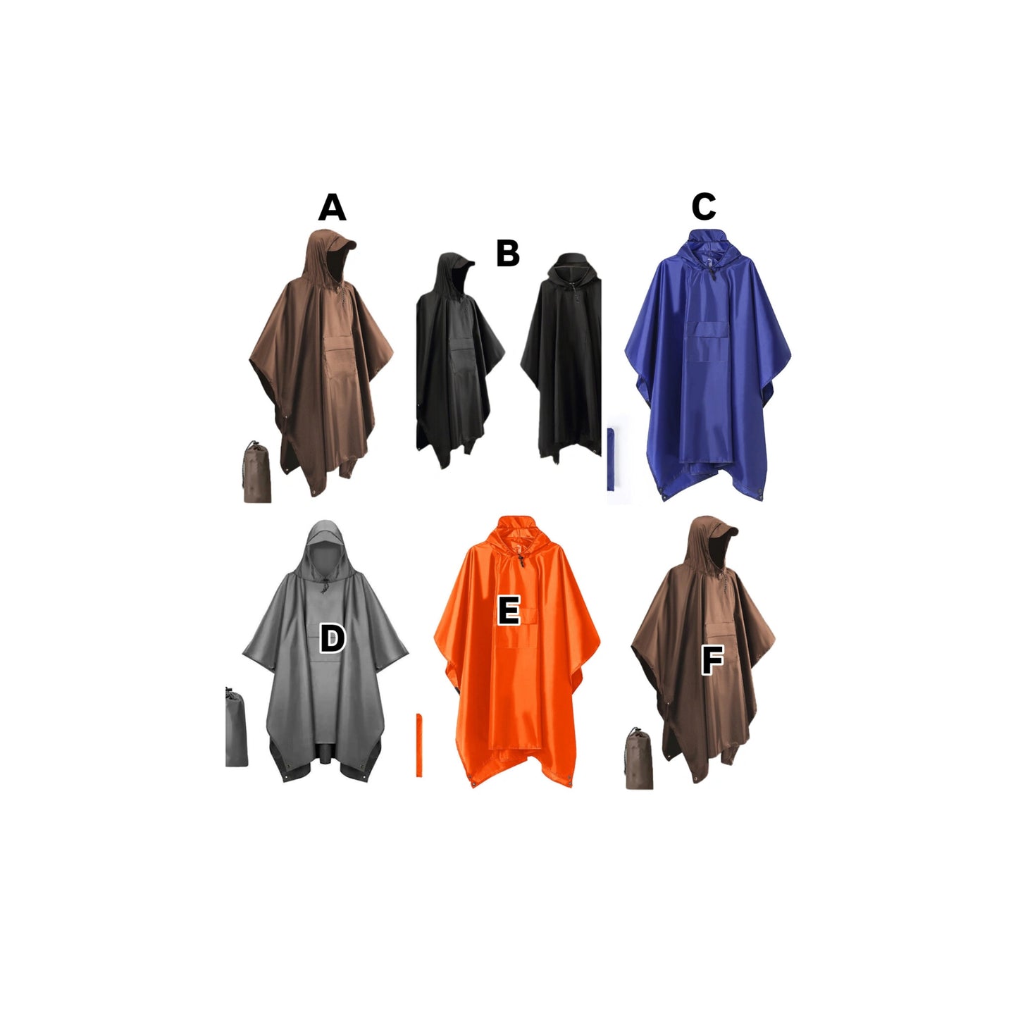 Unisex adult rain poncho with cap