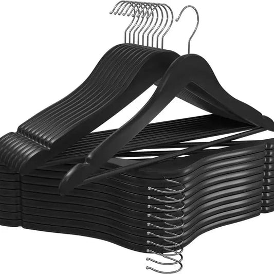10pc Black wooden hangers