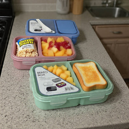 2 Grid Lunch Box with Spoon