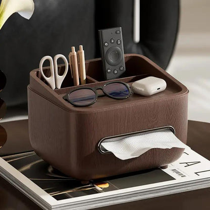 Wood Grain Tissue Holder Storage