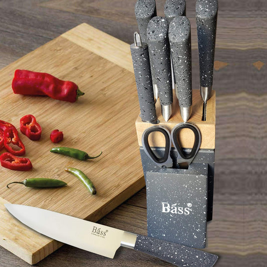 8Pcs Knife Set with Bamboo Stand