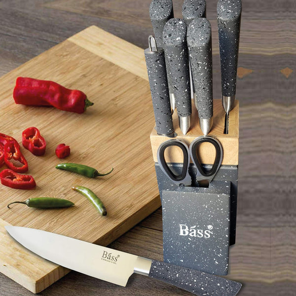 8Pcs Knife Set with Bamboo Stand