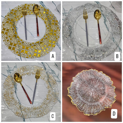 6pc clear charger plates
