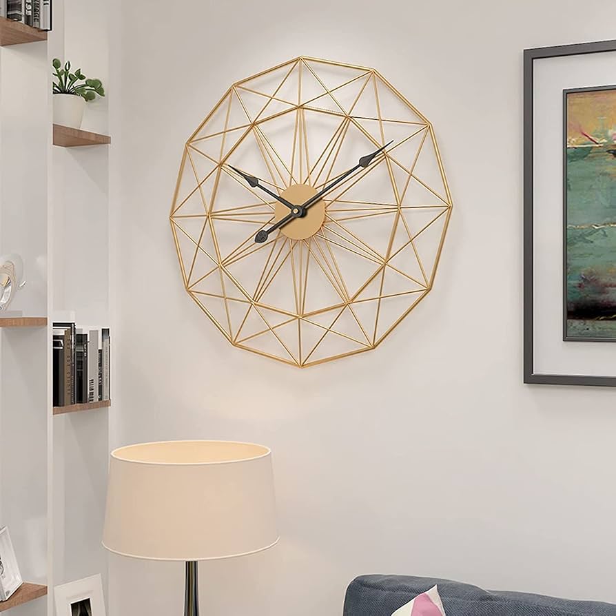 Golden  Metsl Wall Clock