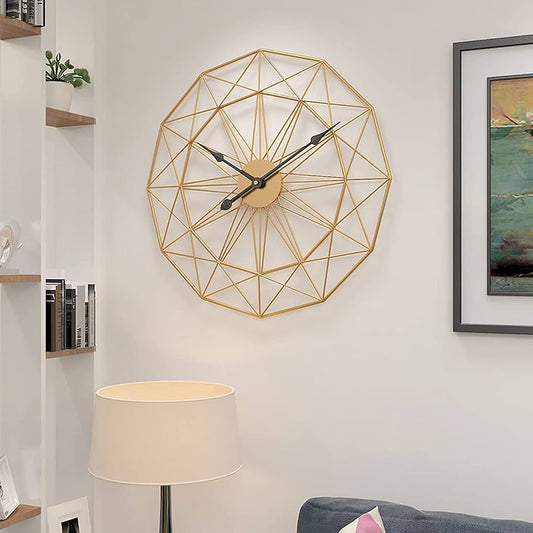 Golden  Metsl Wall Clock