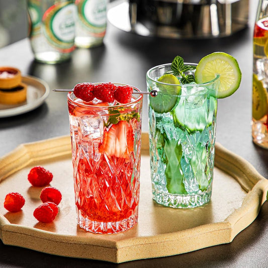 Long highball glasses